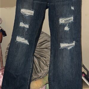 Hollister High Rise Dark Blue Boot Cut Jeans
